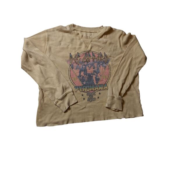 Def Leppard Pyromania Long Sleeve Thermal Top Womens Medium Band Graphic Shirt - Picture 14 of 16